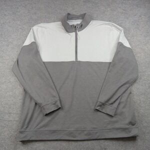 Puma Pullover Mens 2XL Gray Colorblock 1/4 Zip Long Sleeve Stretch Golf Top